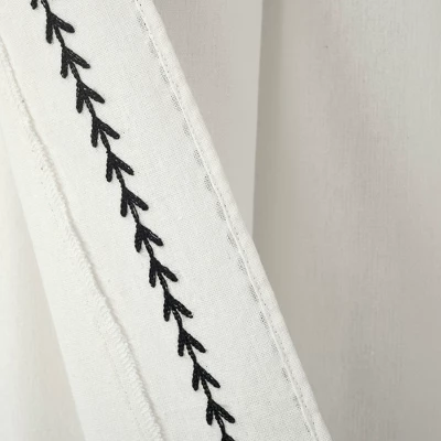 Lush Décor Olivia Ric Rac Embroidery Border Window Panel Light Linen/Black Single 42x84 7 Lush Décor Olivia Ric Rac Embroidery Border Window Panel Light Linen/Black Single 42x84 - Image 5