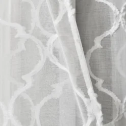 2pk 38"x95" Sheer Avon Trellis Curtain Panels White - Lush Décor -Lush Decor Store GUEST 084df317 925e 4168 848d fe8ab375d1ff