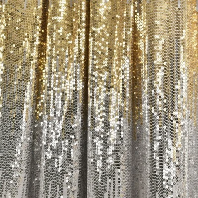 Lush Décor Shimmer Sequins Window Curtain Panels Gray/Gold 42X84 Set 4 Lush Décor Shimmer Sequins Window Curtain Panels Gray/Gold 42X84 Set - Image 2