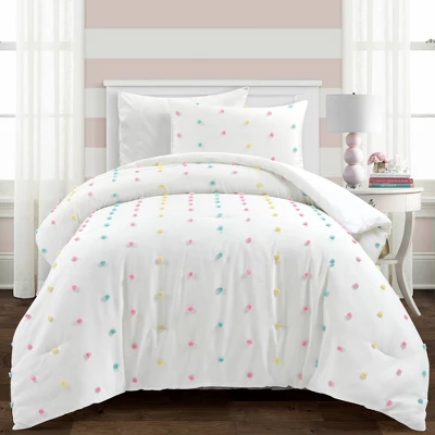 2pc Twin/Twin XL Rainbow Tufted Dot Oversized Kids' Comforter Set - Lush Décor: Teen Bedding, Microfiber, Polka Dots 8 2pc Twin/Twin XL Rainbow Tufted Dot Oversized Kids' Comforter Set - Lush Décor: Teen Bedding, Microfiber, Polka Dots - Image 6