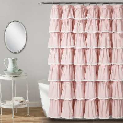72"x72" Ruffle Shower Curtain - Lush Décor 6 72"x72" Ruffle Shower Curtain - Lush Décor - Image 4