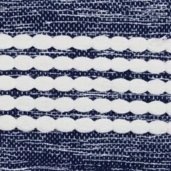13"x24" Oversized Linear Dotted Lumbar Throw Pillow Navy Blue - Lush Décor