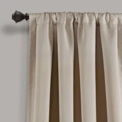 Set Of 2 Insulated Rod Pocket Blackout Window Curtain Panels - Lush Décor