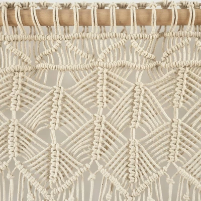40"x30" Boho Macrame Tassel Cotton Window Valance Tan - Lush Décor 5 40"x30" Boho Macrame Tassel Cotton Window Valance Tan - Lush Décor - Image 3