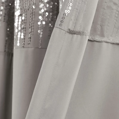 Lush Décor Shimmer Sequins Window Curtain Panels Gray/Gold 42X84 Set 8 Lush Décor Shimmer Sequins Window Curtain Panels Gray/Gold 42X84 Set - Image 6