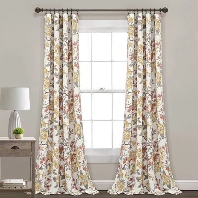 Set Of 2 (84"x52") Ivana Floral Light Filtering Window Curtain Panels - Lush Décor 8 Set Of 2 (84"x52") Ivana Floral Light Filtering Window Curtain Panels - Lush Décor - Image 6