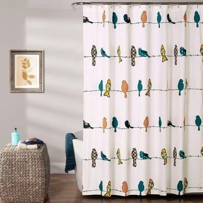 Rowley Birds Shower Curtain - Lush Décor 7 Rowley Birds Shower Curtain - Lush Décor - Image 5