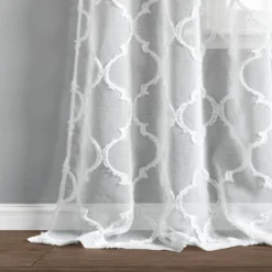 2pk 38"x84" Sheer Avon Trellis Curtain Panels White - Lush Décor -Lush Decor Store GUEST 128a588d 0772 4a4a bb84 c48a4af6b5e9