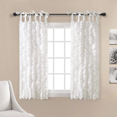 Set Of 2 Sophia Ruffle Window Curtain Panels White - Lush Décor 7 Set Of 2 Sophia Ruffle Window Curtain Panels White - Lush Décor - Image 5