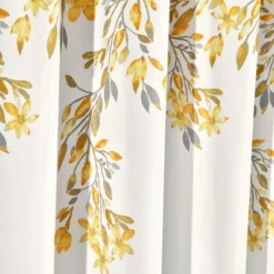 Lush Décor Tanisha Light Filtering Window Curtain Panels Yellow/Gray 52X63+2 Set