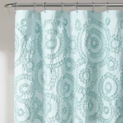 72"x84" Keila Shower Curtain Blue - Lush Décor