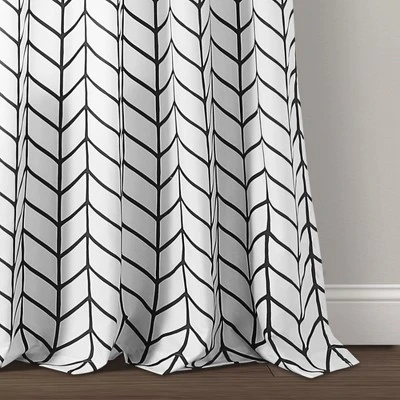 Lush Décor Calia Chevron Geo Window Curtain Panels Black 52X84 Set 5 Lush Décor Calia Chevron Geo Window Curtain Panels Black 52X84 Set - Image 3