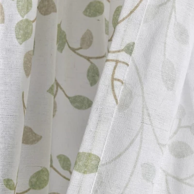 Lush Décor Linen Button Botanical Garden Window Curtain Panels Single 10 Lush Décor Linen Button Botanical Garden Window Curtain Panels Single - Image 8