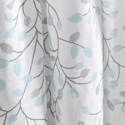 Lush Decor Linen Button Botanical Garden Window Curtain Panels Blue/Gray Single 40X84 5 Lush Decor Linen Button Botanical Garden Window Curtain Panels Blue/Gray Single 40X84 - Image 3