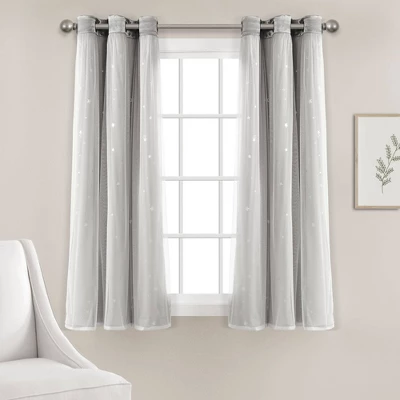 Star Sheer Insulated Grommet Blackout Window Curtain Panel Set - Lush Décor 4 Star Sheer Insulated Grommet Blackout Window Curtain Panel Set - Lush Décor - Image 2