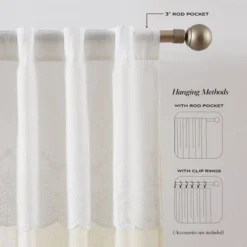 38"x84" Lush Decor Brigitte Embroidery Eyelet Scalloped Edge Window Curtain Panels Neutral Pair -Lush Decor Store GUEST 17507537 b233 477b 9301 a36bcc907e94