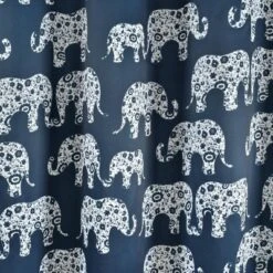 2pk 52"x84" Light Filtering Elephant Parade Curtain Panels Navy - Lush Décor 7 2pk 52"x84" Light Filtering Elephant Parade Curtain Panels Navy - Lush Décor -Lush Decor Store GUEST 185c49d8 afbc 44c3 b591 4c74788ca7a9