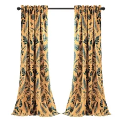 Lush Décor Devonia Allover Light Filtering Window Curtain Panels Yellow/Blue 52X95+2 Set -Lush Decor Store GUEST 19965d1f b774 4dba b335 595120d71eb5