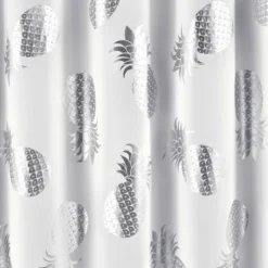 Pineapple Toss Shower Curtain Single Silver - Lush Décor -Lush Decor Store GUEST 19eda150 ebc5 402c b084 4c79e8693bc7