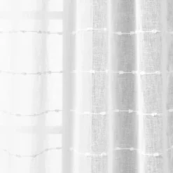 1pc 50"x84" Indoor/Outdoor Sheer Farmhouse Textured Curtain Panel White - Lush Décor 8 1pc 50"x84" Indoor/Outdoor Sheer Farmhouse Textured Curtain Panel White - Lush Décor -Lush Decor Store GUEST 1a8411a2 6cd3 41bd b093 e245c090d1c6
