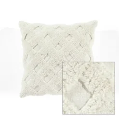 20"x20" Oversize Tufted Diagonal Square Throw Pillow White - Lush Décor -Lush Decor Store GUEST 1db6488a c827 4bbf b41e 7b7b7bb53561