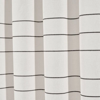 Farmhouse Boho Striped Woven Tassel Yarn Dyed Cotton Shower Curtain Ivory/Black - Lush Décor 6 Farmhouse Boho Striped Woven Tassel Yarn Dyed Cotton Shower Curtain Ivory/Black - Lush Décor - Image 4