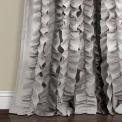 1pc 54"x84" Light Filtering Belle Curtain Panel Gray - Lush Décor: 84 Inch Rod Pocket Polyester Curtain -Lush Decor Store GUEST 22ff705f 2de3 4bcc ba6a 645c38dc4974