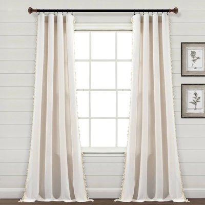 84"x40" Linen Tassel Window Curtain Panel - Lush Décor 8 84"x40" Linen Tassel Window Curtain Panel - Lush Décor - Image 6