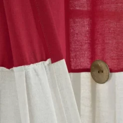 1pc 40"x84" Light Filtering Farmhouse Linen Button Curtain Panel Red - Lush Décor 11 1pc 40"x84" Light Filtering Farmhouse Linen Button Curtain Panel Red - Lush Décor -Lush Decor Store GUEST 232da7f3 3e93 4123 8a4d efaeb0a22eb1