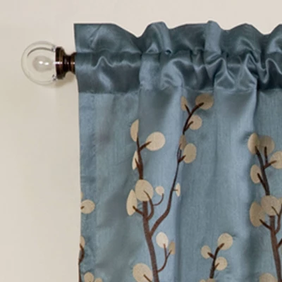 84"x18" Cocoa Flower Window Valance Blue - Lush Décor 3 84"x18" Cocoa Flower Window Valance Blue - Lush Décor