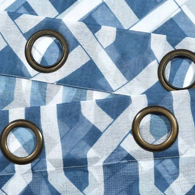 2pk 52"x84" Sheer Edward Trellis Curtain Panels Navy - Lush Décor 7 2pk 52"x84" Sheer Edward Trellis Curtain Panels Navy - Lush Décor - Image 5