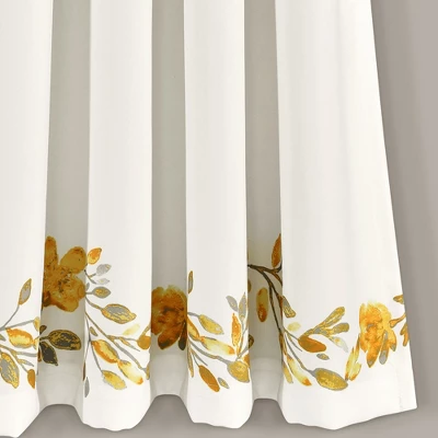 Lush Décor Tanisha Light Filtering Window Curtain Panels Yellow/Gray 52X63+2 Set 4 Lush Décor Tanisha Light Filtering Window Curtain Panels Yellow/Gray 52X63+2 Set - Image 2