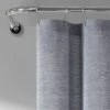 72"x72" Ombre Yarn Dyed Eco Friendly Recycled Cotton Shower Curtain Navy - Lush Décor