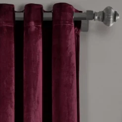 Set Of 2 (108"x38") Prima Velvet Solid Light Filtering Window Curtain Panels Plum Purple - Lush Décor