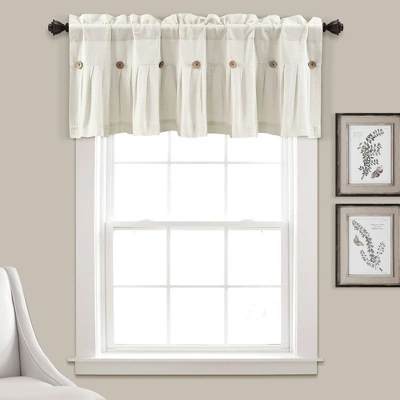 18"x52" Farmhouse Linen Button Window Valance - Lush Décor 11 18"x52" Farmhouse Linen Button Window Valance - Lush Décor - Image 9