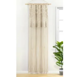 1pc 40"x84" Light Filtering Boho Macrame Tassel Curtain Panel Tan - Lush Décor -Lush Decor Store GUEST 263cfe05 d9ac 4f80 8b04 adb1885cef55