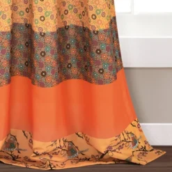 2pk 52"x84" Light Filtering Royal Empire Curtain Panels Orange - Lush Décor: Modern Boho Stripe Drapes -Lush Decor Store GUEST 28ac2bfd 6464 4ec7 8803 18ed1e057ab5