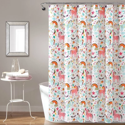 72"x72" Unicorn Heart Shower Curtain - Lush Décor 7 72"x72" Unicorn Heart Shower Curtain - Lush Décor - Image 5