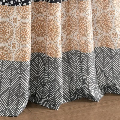 Lush Décor Bohemian Stripe Window Curtain Panels Yellow/Gray 52X84 Set 11 Lush Décor Bohemian Stripe Window Curtain Panels Yellow/Gray 52X84 Set - Image 9