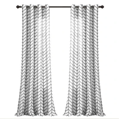 Lush Décor Calia Chevron Geo Window Curtain Panels Black 52X84 Set 7 Lush Décor Calia Chevron Geo Window Curtain Panels Black 52X84 Set - Image 5