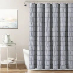 Waffle Striped Woven Cotton Shower Curtain - Lush Décor -Lush Decor Store GUEST 2d4c6f7b 3c83 4966 b37c 6fe64886f813