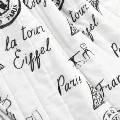 50"x60" Paris Bonjour Reversible Cotton Throw Blanket White - Lush Décor 9 50"x60" Paris Bonjour Reversible Cotton Throw Blanket White - Lush Décor -Lush Decor Store GUEST 308a1aa2 3302 4307 9364 afb841ee6b36