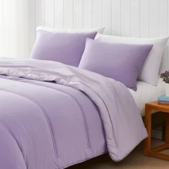Lush Decor Full/Queen Oslo Bed Blankets Lavender 3pc Set