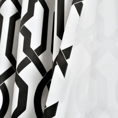 Lush Décor Edward Trellis Light Filtering Window Curtain Panels White/Black 52X95 Set 5 Lush Décor Edward Trellis Light Filtering Window Curtain Panels White/Black 52X95 Set - Image 3