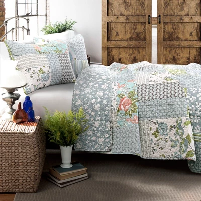 Blue Roesser Quilt Set - Lush Décor 3 Blue Roesser Quilt Set - Lush Décor