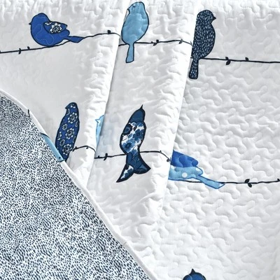Lush Decor Rowley Birds Throw Blue 6 Lush Decor Rowley Birds Throw Blue - Image 4