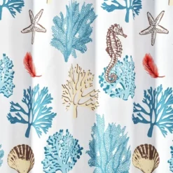 Single Reef Feather Shower Curtain Blue/Coral - Lush Décor 8 Single Reef Feather Shower Curtain Blue/Coral - Lush Décor -Lush Decor Store GUEST 36182830 c983 45b4 820d a74d7bc13c83