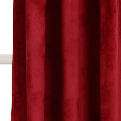 Lush Décor Prima Velvet Solid Light Filtering Window Curtain Red Set 38X84 4 Lush Décor Prima Velvet Solid Light Filtering Window Curtain Red Set 38X84 - Image 2