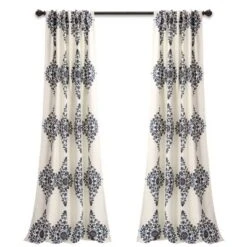 Set Of 2 84"x52" Keya Medallion Light Filtering Window Curtain Panels Cream - Lush Décor: Polyester Drapes, Rod Pocket -Lush Decor Store GUEST 37f38e20 2133 4e62 87c9 a03661377772