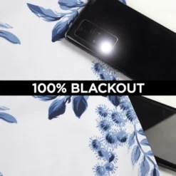 Lush Décor Farmhouse Bird And Flower Insulated Grommet Blackout Window Curtain Panels White/Blue 38X84 Set